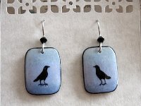 Two Crows Joy Earrings Pysanky Eggshell Jewelry by So Jeo : pysanky pysanka ukrainian easter egg batik art eggshell jewelry pendants earrings drop dangle etched flowers gift women accessories accessory pendant necklace bail crystal finding sterling silver filled sojeo flowers celtic purple white red pink brown green purple orange cream burgundy magenta teal turqoise crows crow blue black so jeo art handmade